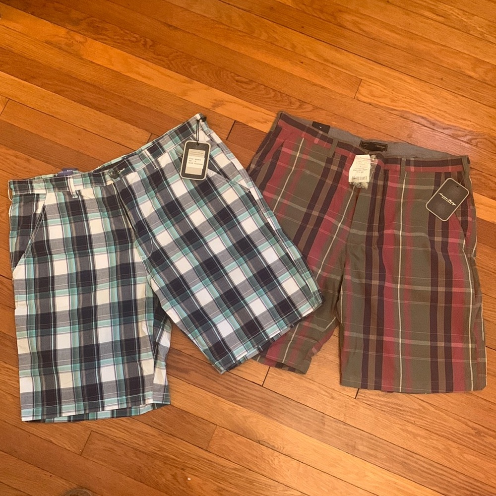 NWT Lot of 2 pairs Men’s American Heritage size 42 plaid shorts